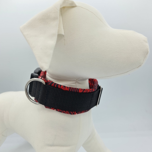 Halsband schwarz & rot